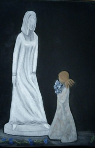 Janet S, Forget Me Not, pastel.